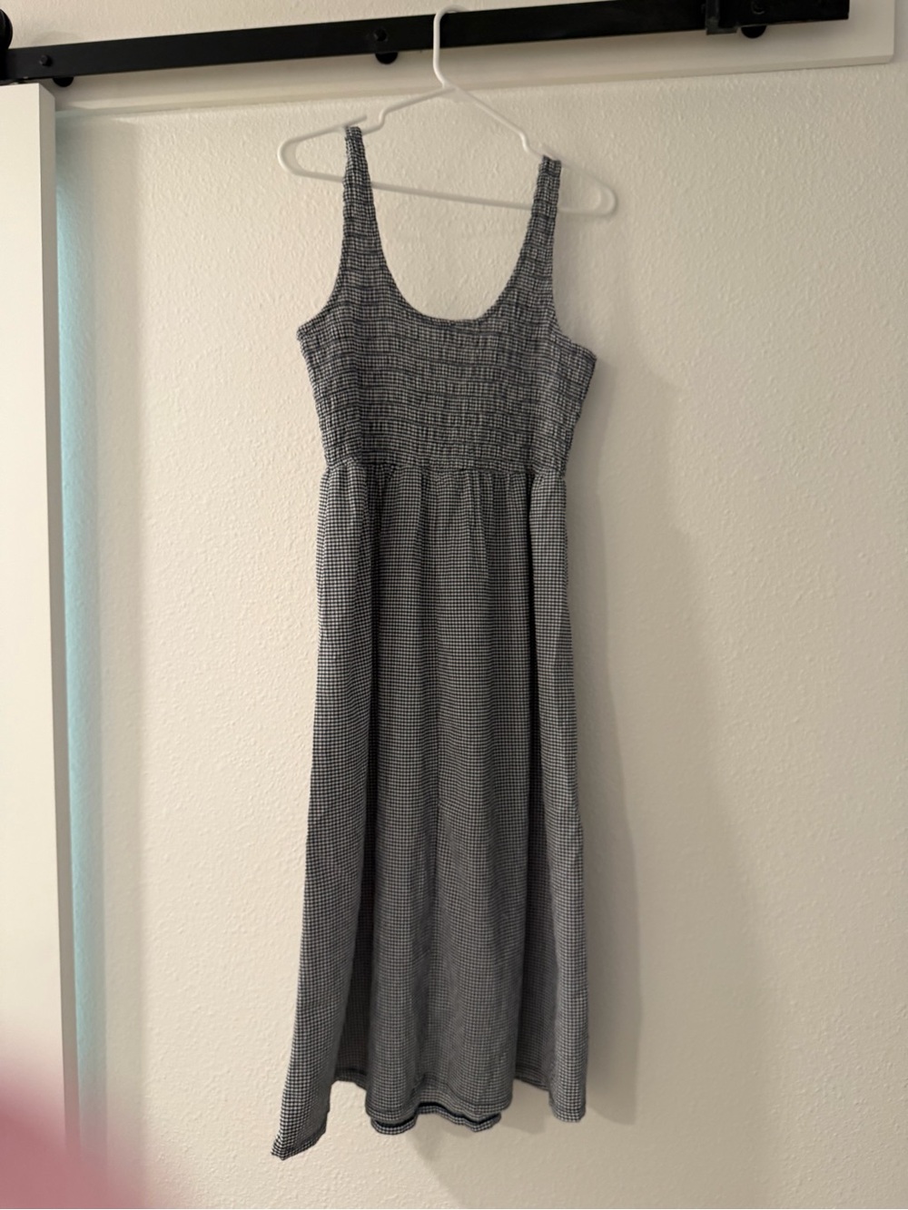 Old Navy Black and White Gingham Smocked Dress - Picture 3 of 3